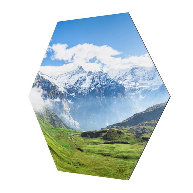 Alu-Dibond hexagon - Swiss Alpine Panorama
