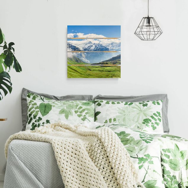 Print on wood - Swiss Alpine Panorama