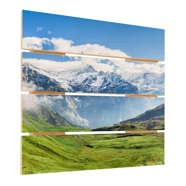 Print on wood - Swiss Alpine Panorama