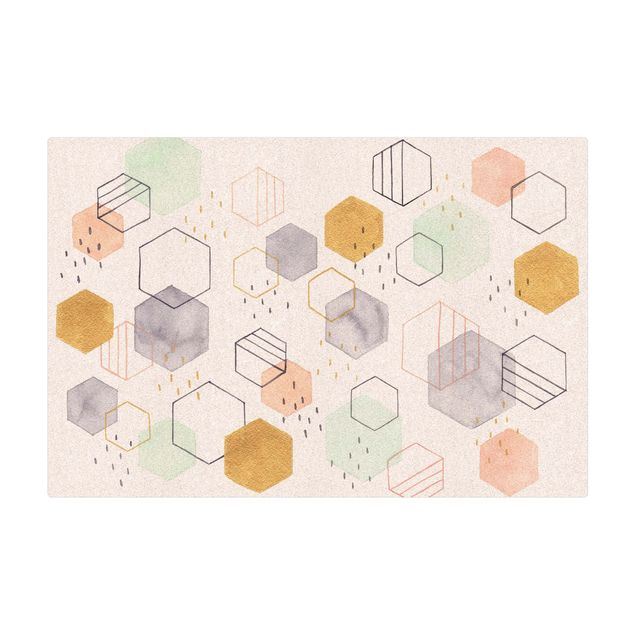 Cork mat - Hexagonal Scattering I - Landscape format 3:2