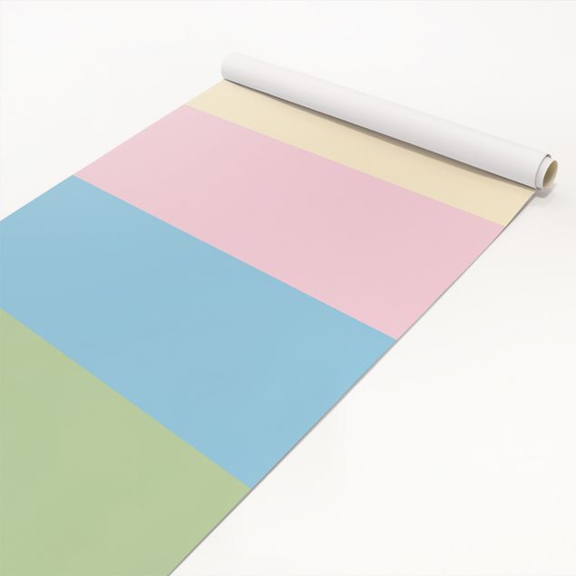 Adhesive film for furniture - Set of 4 Stripes Pastel colours - Cream Rose Pastel Blue Mint