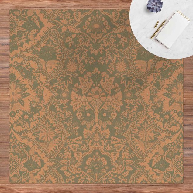 contemporary rugs Shabby Baroque Wallpaper In Azure II