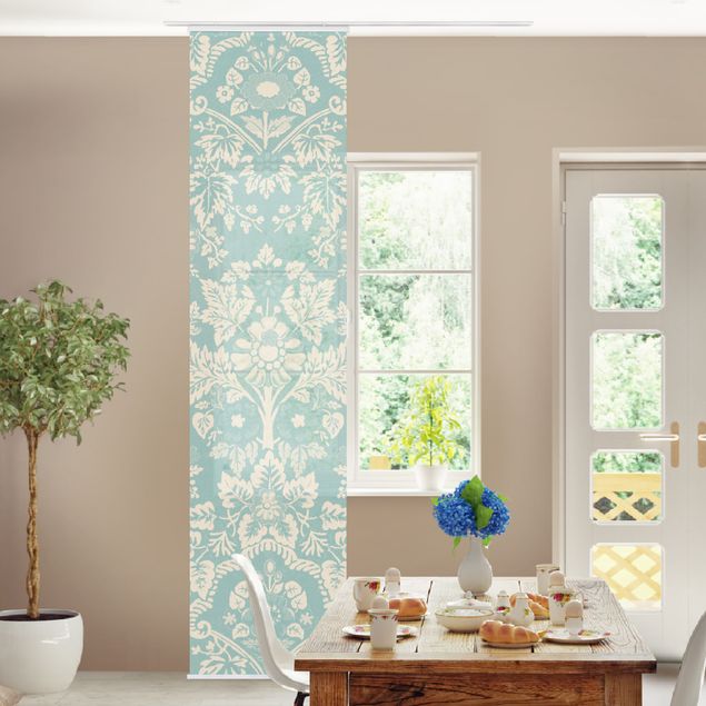 Sliding curtain set - Watercolour Spots In Mint Colour - Panel