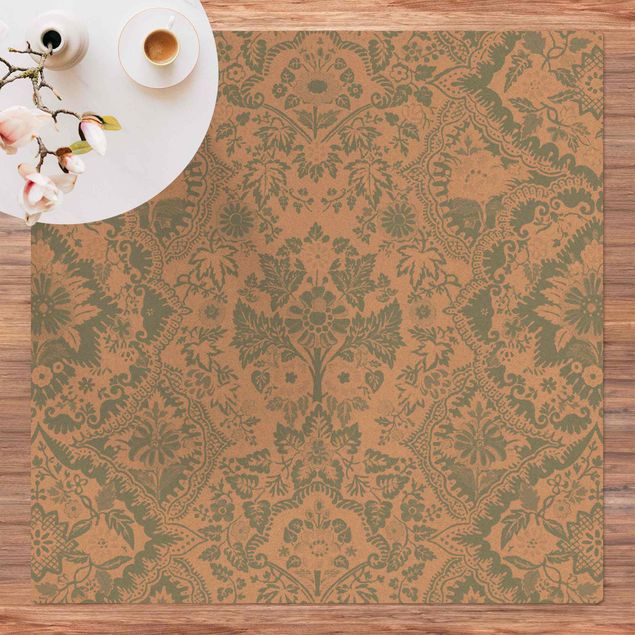 Modern rugs Shabby Baroque Wallpaper In Azure