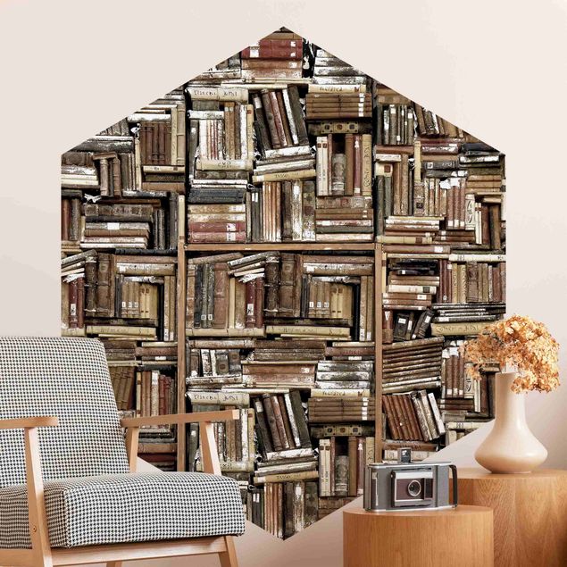 Wallpapers Shabby Wall Of Books