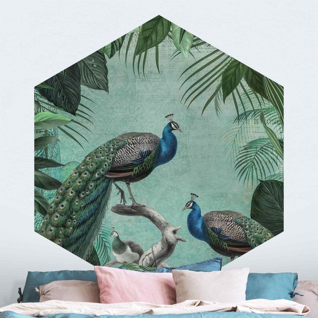 Wallpapers Shabby Chic Collage - Noble Peacock