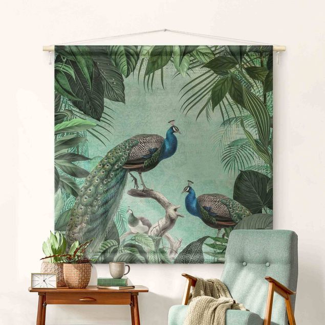 modern tapestry Shabby Chic Collage - Noble Peacock