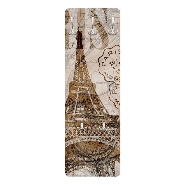 Coat rack - Shabby Chic Collage - Paris