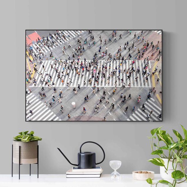 Print with acoustic tension frame system - Shibuya Crossing In Tokyo