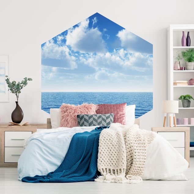 Self-adhesive hexagonal pattern wallpaper - Shining Ocean