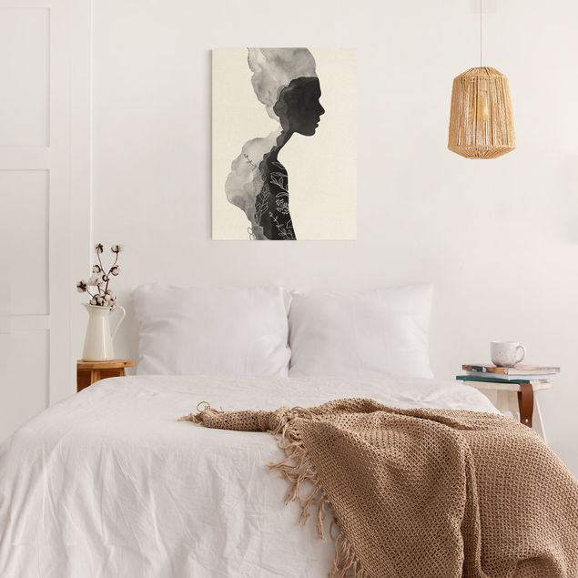 Canvas print gold - She