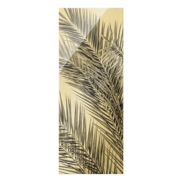 Glass print - Silver Palm Fronds  - Portrait format