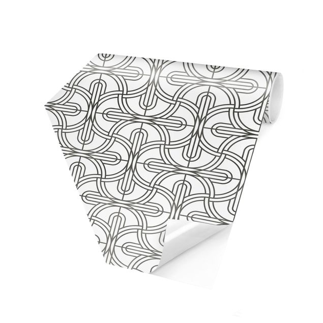 Self-adhesive hexagonal pattern wallpaper - Silver Art Deco Pattern XXL
