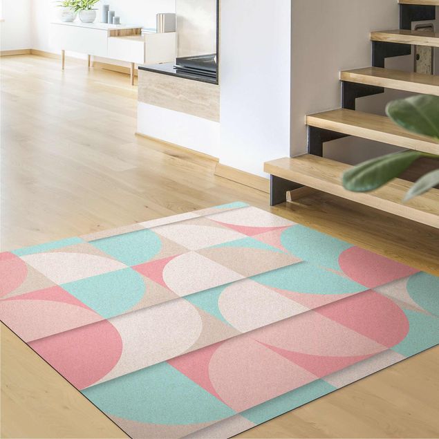 pastel area rug Scandinavian Geometry