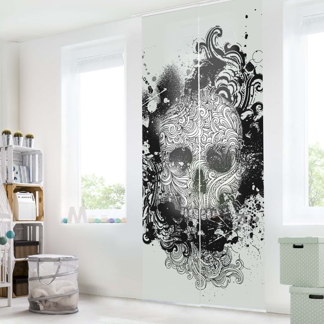 Sliding panel curtains set - Skull