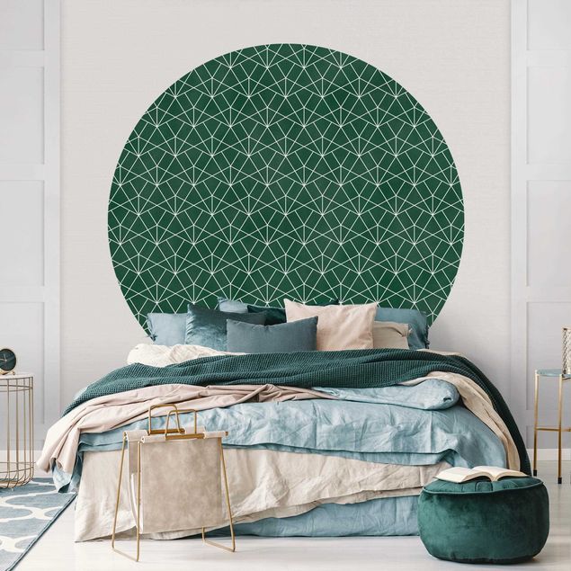 Wallpapers Emerald Art Deco Line Pattern