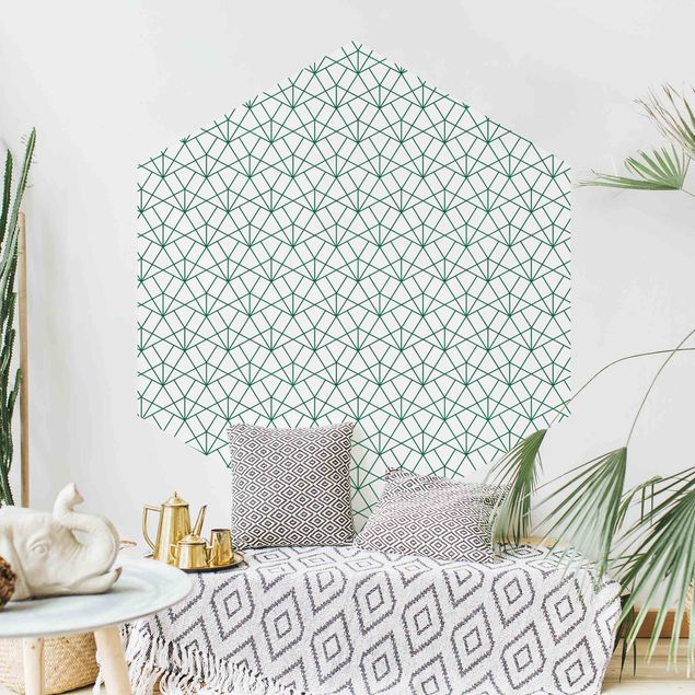 Self-adhesive hexagonal pattern wallpaper - Emerald Art Deco Pattern XXL