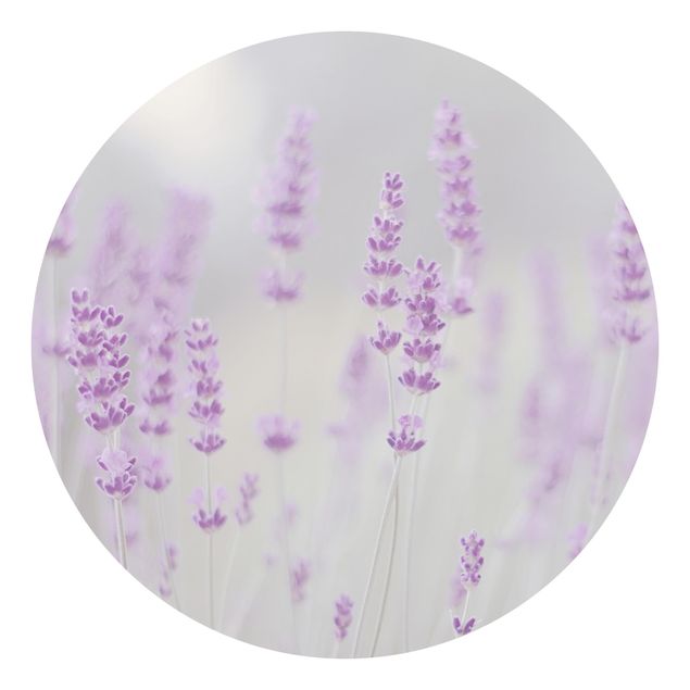 Self-adhesive round wallpaper - Summer In A Field Of Lavender