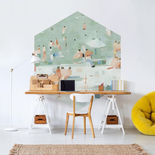 Self-adhesive hexagonal pattern wallpaper - Summer Confetti I