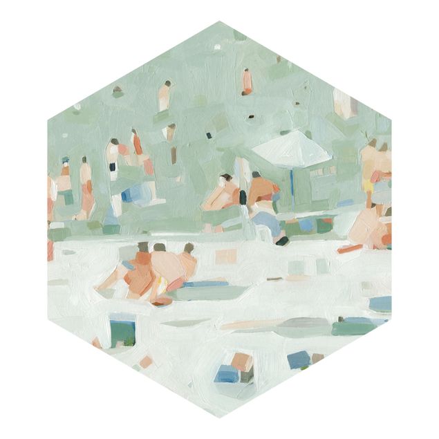 Self-adhesive hexagonal pattern wallpaper - Summer Confetti I