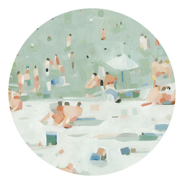 Self-adhesive round wallpaper beach - Summer Confetti I