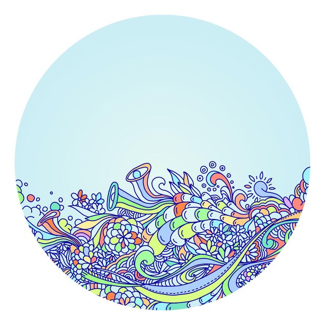 Self-adhesive round wallpaper - Summery Blossom Dream