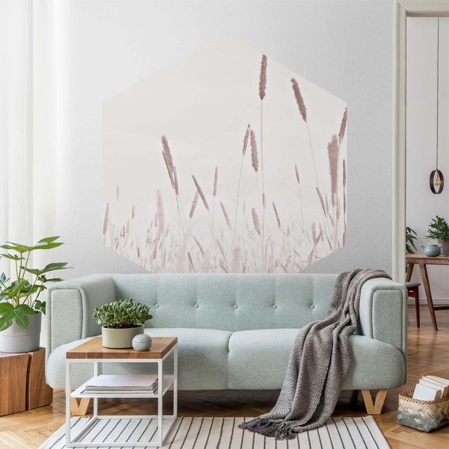 Self-adhesive hexagonal pattern wallpaper - Summerly Reed Grass