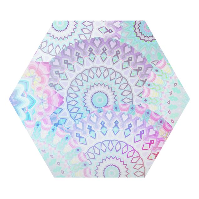 Alu-Dibond hexagon - Summer Dreams Manadalas