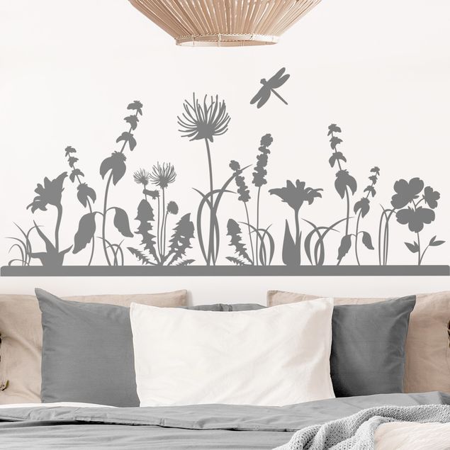 Wall stickers plants Summer meadow with dragonfly