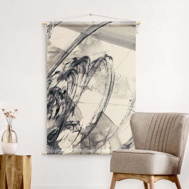 wall tapestry art Sonar Black And White I