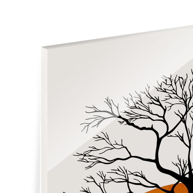 Glass print - Sun With Tree
