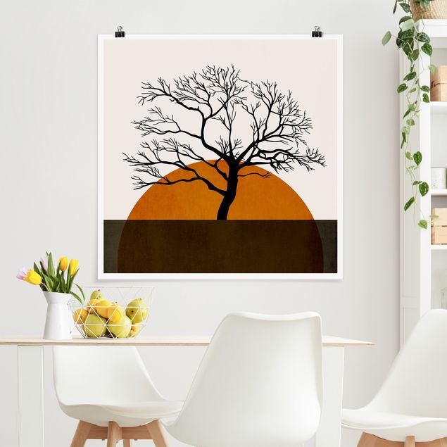 Poster art print - Sun With Tree - 1:1