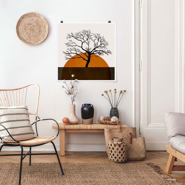 Poster art print - Sun With Tree - 1:1