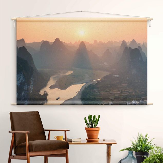 modern tapestry Sunrise In Mountainous Landscape