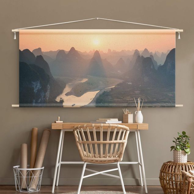 extra large tapestry Sunrise In Mountainous Landscape