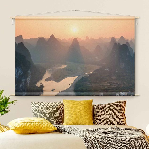 extra large tapestry Sunrise In Mountainous Landscape