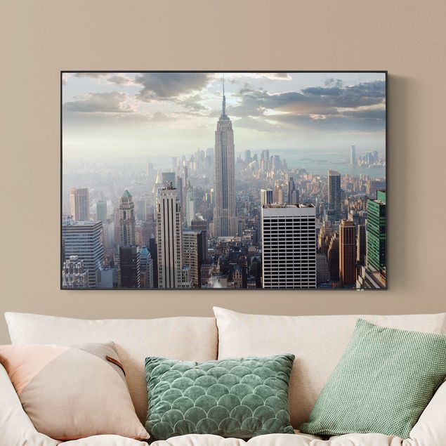 Print with acoustic tension frame system - Sunrise In New York