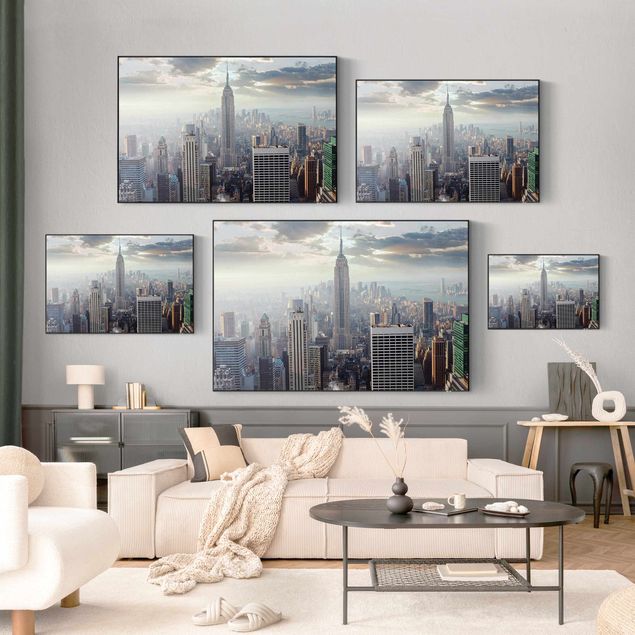 Print with acoustic tension frame system - Sunrise In New York