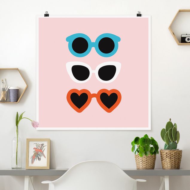 Poster art print - Sunglasses Tricolore