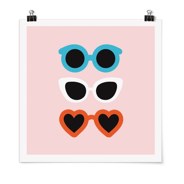 Poster art print - Sunglasses Tricolore