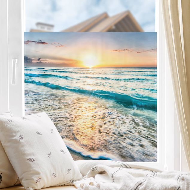 Window decoration - Sunset At The Beach