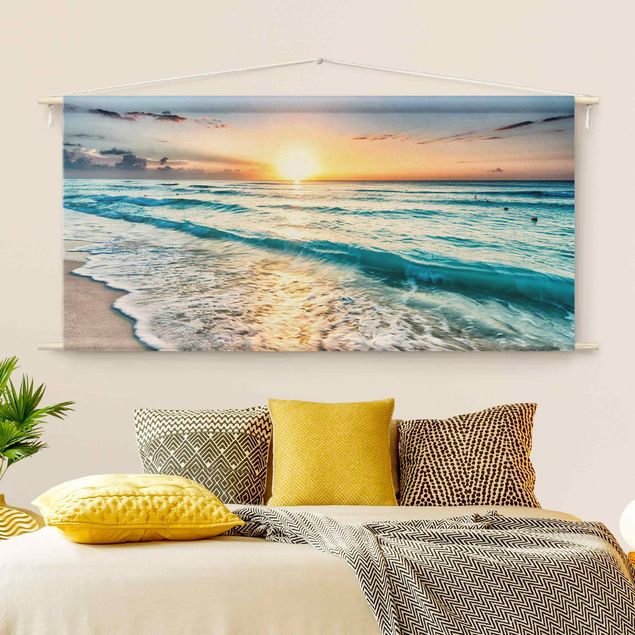extra large tapestry wall hangings Sunset On The Beach