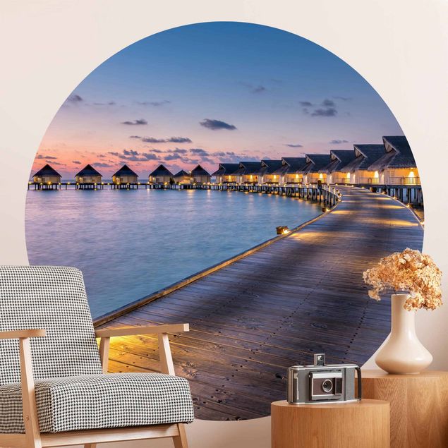 Self-adhesive round wallpaper - Sunset In Paradise