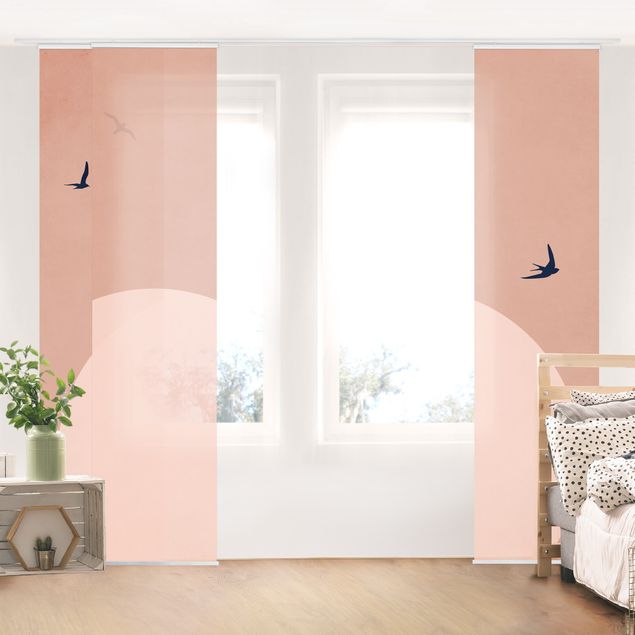 Sliding panel curtain - Sunset In Pink