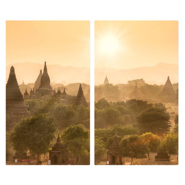 Stove top covers - Sun Setting Over Bagan