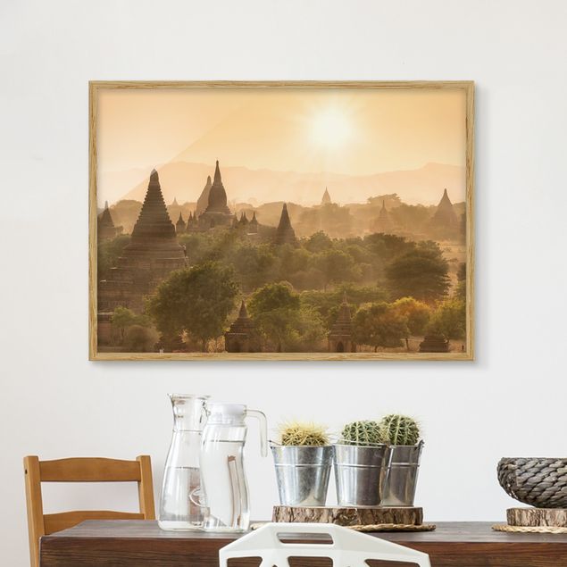 Framed poster - Sun Setting Over Bagan