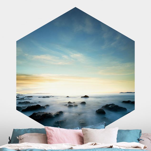 Hexagonal wallpapers Sunset Over The Ocean