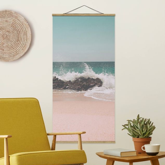 Fabric print with poster hangers - Sunny Beach Mexico - Portrait format 1:2