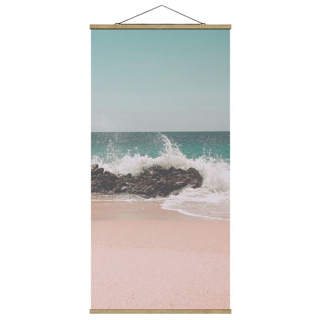 Fabric print with poster hangers - Sunny Beach Mexico - Portrait format 1:2