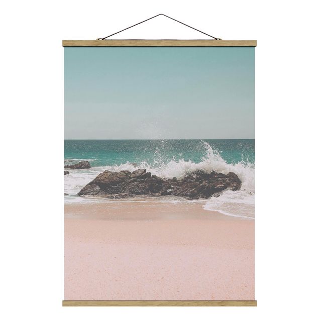 Fabric print with poster hangers - Sunny Beach Mexico - Portrait format 3:4